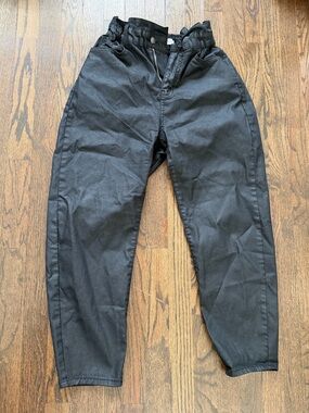 Zara Black High-Rise Paperbag Waist Jeans